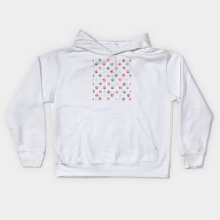 Christmas colored paw prints Kids Hoodie